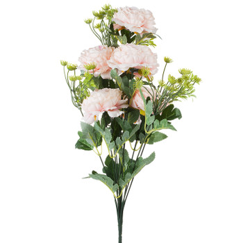 7 Heads Mixed High Quality Silk Combination Peonies Bush(Pink)