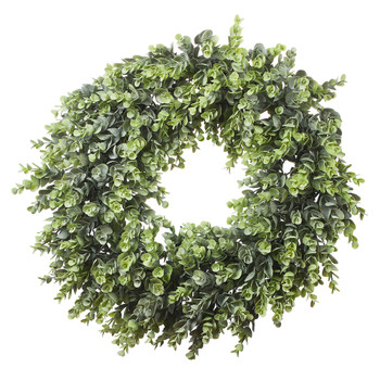 16" Artificial Eucalyptus Leaves Wreath for Festival Celebration Front Door Wall Window Party Decoration