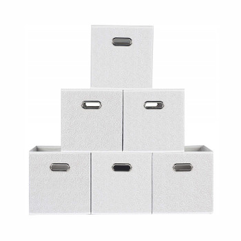  Fabric Storage Bins With Metal Handles (Set of 6)