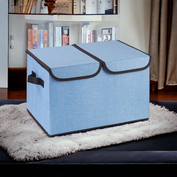 Collapsible Storage Bins with Cover(Blue)