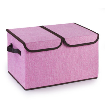 Collapsible Storage Bins with Cover(Pink)