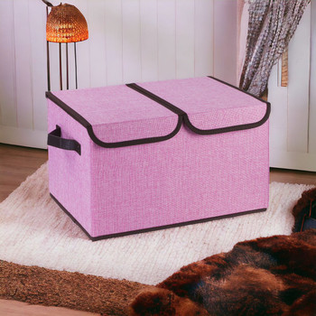 Collapsible Storage Bins with Cover(Pink)