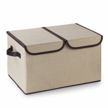Collapsible Storage Bins with Cover (Beige)