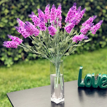 4 Lavender  Bushes with Glass Vase for Home Wedding Decoration
