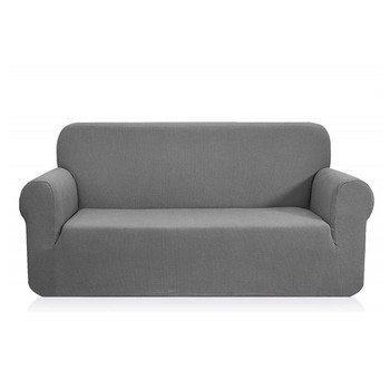 Jacquard  Polyester Spandex Fabric Box  Cushion Sofa Slipcovers-Light Grey