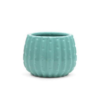 Teal Ceramic Cactus Pot - 4.0" H x 4.0" H Set of 4