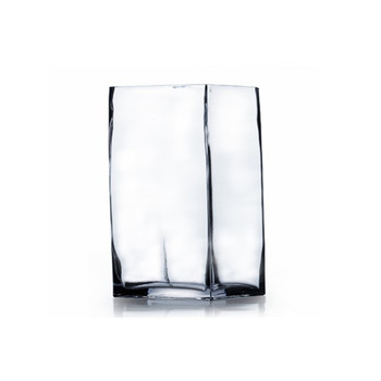  Rectangle Shape Clear Glass Vase  3.0" W x 6.0" H 