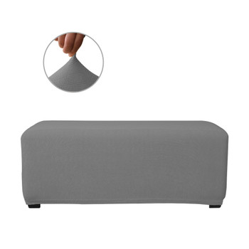 Grey Ultra Soft Stretch Fabric Oversize Ottoman Slipcovers Removable  Anti-Dirty Fitted Furniture Protector