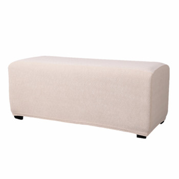 Ivory White Ultra Soft Stretch Fabric Oversize Ottoman Slipcovers Removable  Anti-Dirty Fitted Furniture Protector