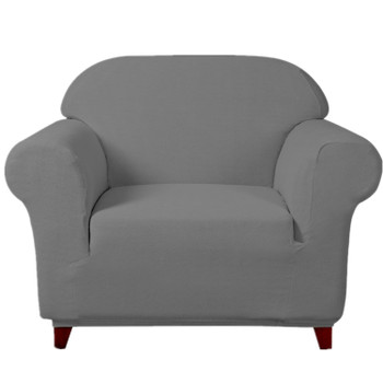 Grey Ultra Soft Stretch Fabric Armchair Slipcovers Removable  Anti-Dirty Fitted Furniture Protector