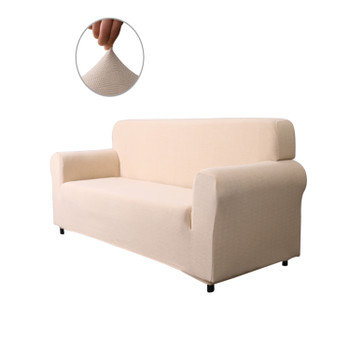 Ivory White Ultra Soft Stretch Fabric Loveseat Slipcovers Removable  Anti-Dirty Fitted Furniture Protector