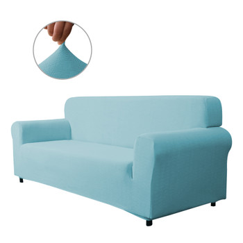 Steel Blue Ultra Soft Stretch Fabric Sofa Slipcovers Removable  Anti-Dirty Fitted Furniture Protector