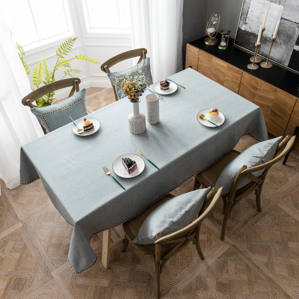 54" x 78" Grey High Quality Rectangle Cotton and Linen Water Resistant Tablecloth 54" x 78" Grey High Quality Rectangle Cotton and Linen Water Resistant Tablecloth