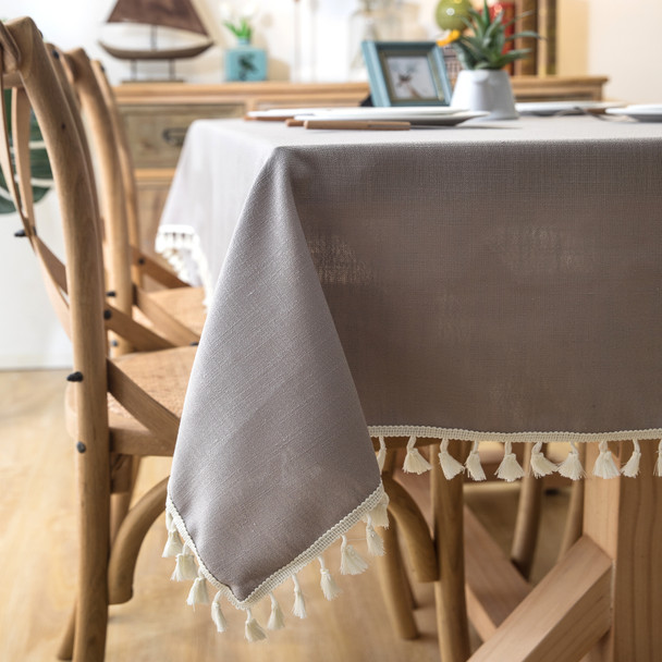 High Quality Grey Rectangle Cotton and Linen Tablecloth High Quality Grey Rectangle Cotton and Linen Tablecloth