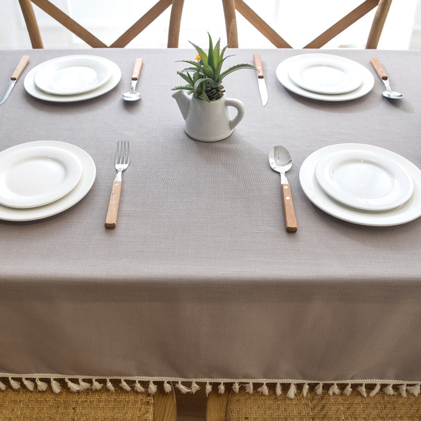 High Quality Grey Rectangle Cotton and Linen Tablecloth High Quality Grey Rectangle Cotton and Linen Tablecloth