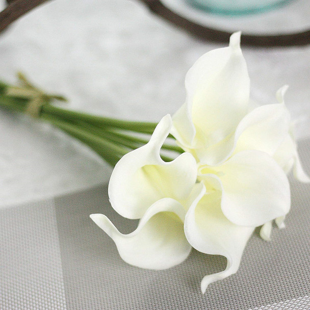 8 pcs Artificial Calla Lily Real Touch Flower for Bride Wedding Home Decoration