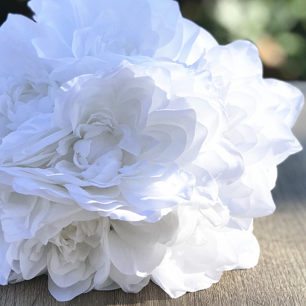 White Artificial Dahlia Flower Bouquet