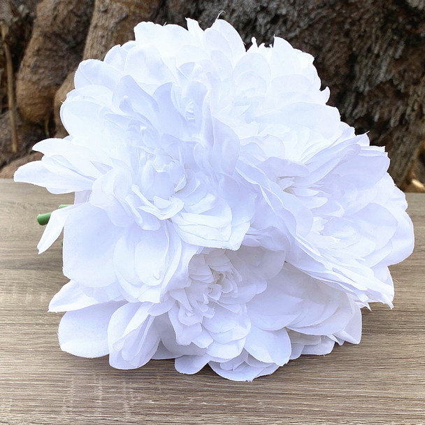 White Artificial Dahlia Flower Bouquet