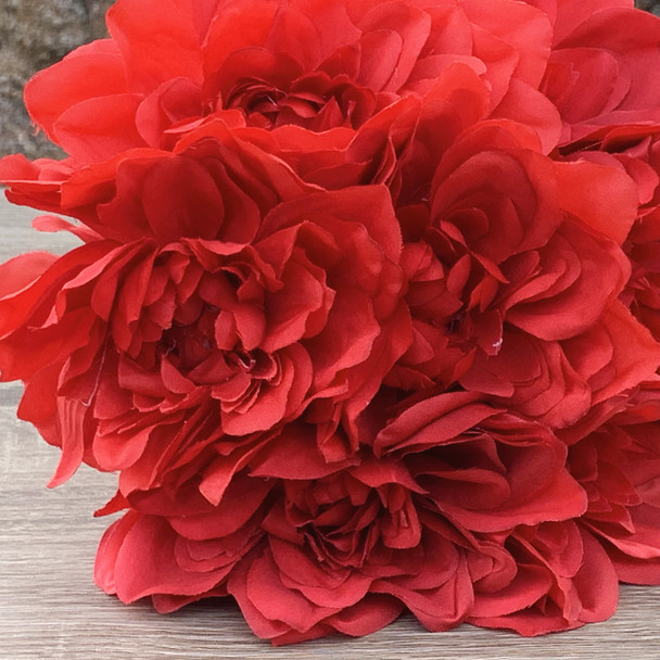 Red Artificial Dahlia Flower Bouquet