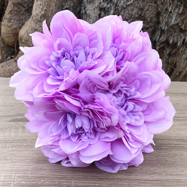 Purple Artificial Dahlia Flower Bouquet