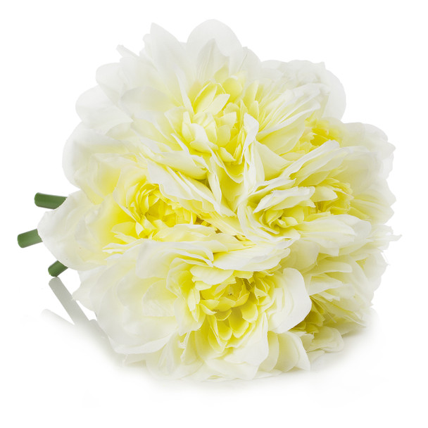 Cream Silk Dahlia  Arrangement in Clear Glass Vase With Faux Water