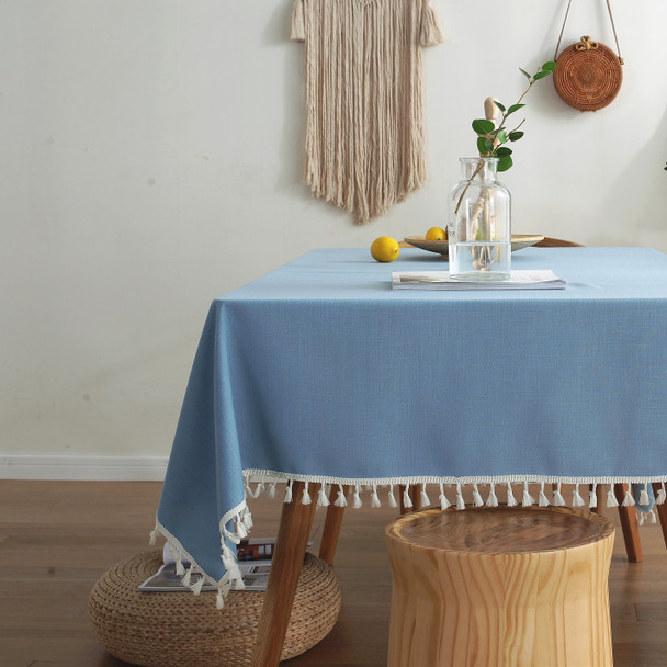 High Quality Blue Rectangle Cotton and Linen Tablecloth High Quality Blue Rectangle Cotton and Linen Tablecloth