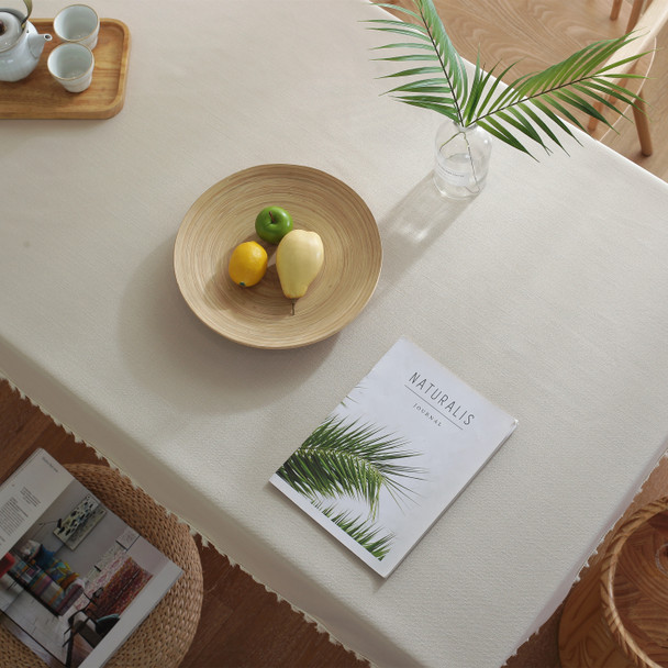High Quality Cream Rectangle Cotton and Linen Tablecloth High Quality Cream Rectangle Cotton and Linen Tablecloth