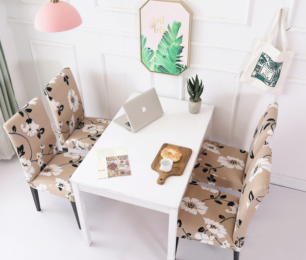 Jasmine FlowerElegant Polyester and Spandex Stretch Washable Dining Chair Slipcover Chair Cover Jasmine FlowerElegant Polyester and Spandex Stretch Washable Dining Chair Slipcover Chair Cover