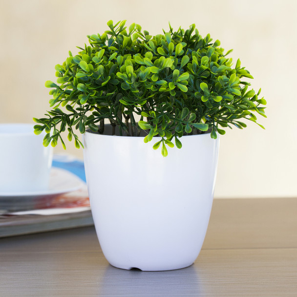 Artificial Greenery in White Pot-6213 Artificial Greenery in White Pot-6213