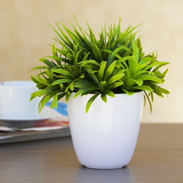 Artificial Greenery in White Pot-6206 Artificial Greenery in White Pot-6206