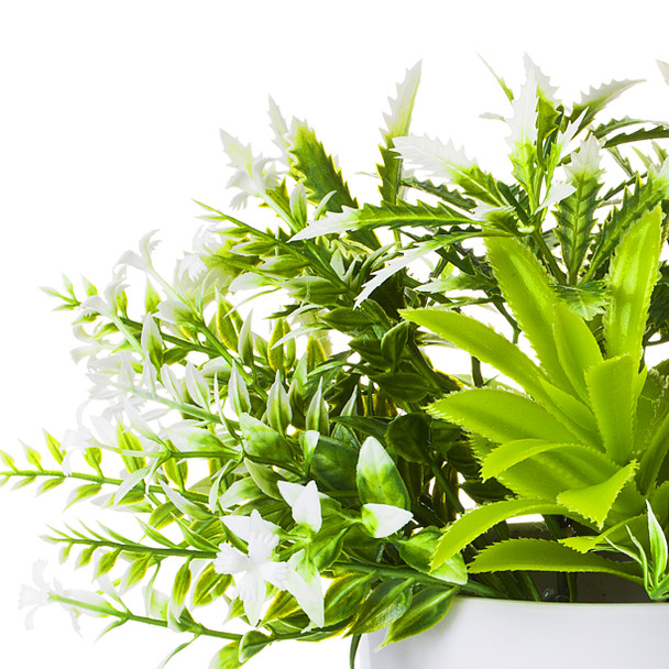 Artificial  Greenery in White Pot-6211
