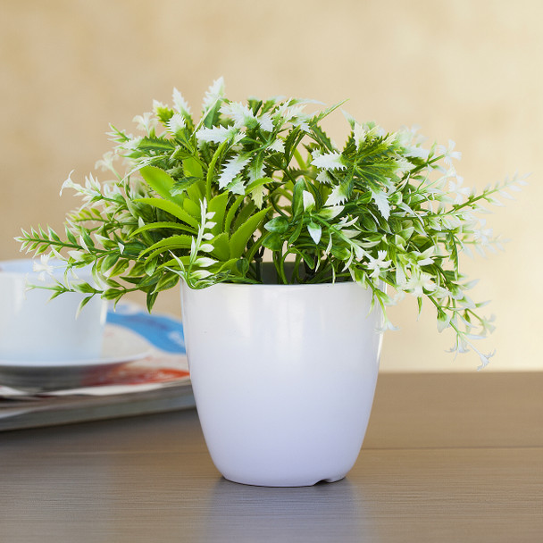 Artificial  Greenery in White Pot-6211