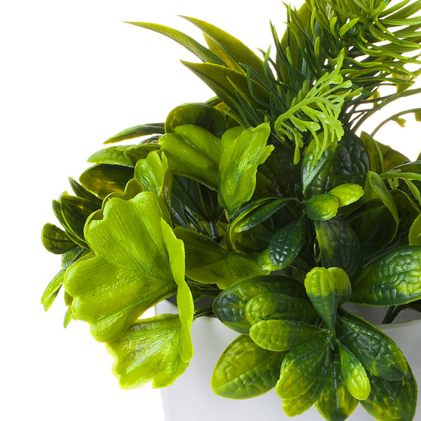 Artificial Greenery in White Pot-6204 Artificial Greenery in White Pot-6204