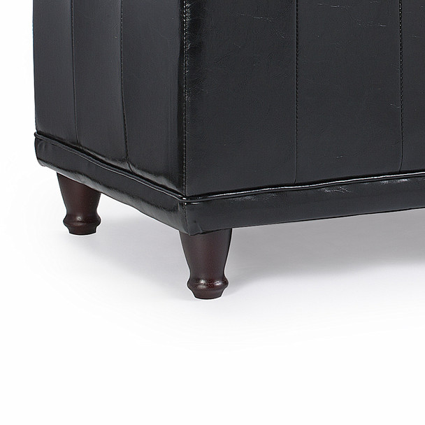 Aqua 42 Inches Large Modern Elegant Leather Rectangle Storage Ottoman(Black) Aqua 42 Inches Large Modern Elegant Leather Rectangle Storage Ottoman(Black)