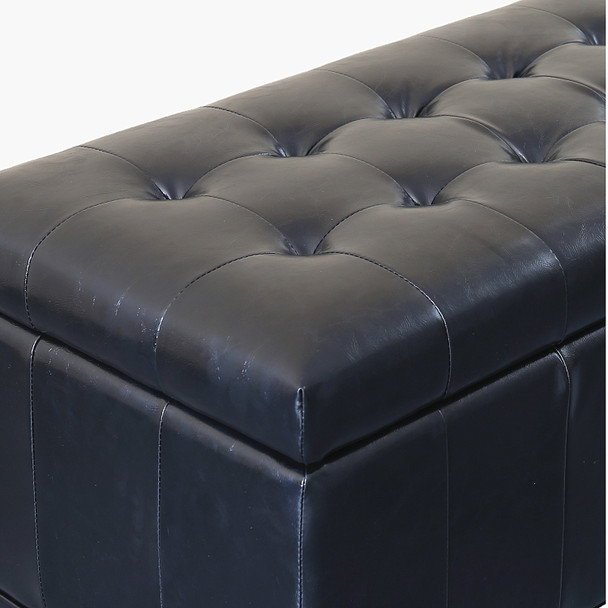 Aqua 42 Inches Large Modern Elegant Leather Rectangle Storage Ottoman(Black) Aqua 42 Inches Large Modern Elegant Leather Rectangle Storage Ottoman(Black)