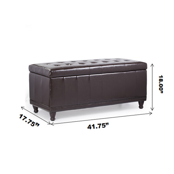 Aqua 42 Inches Large Modern Elegant Leather Rectangle Storage Ottoman(Chocolate) Aqua 42 Inches Large Modern Elegant Leather Rectangle Storage Ottoman(Chocolate)
