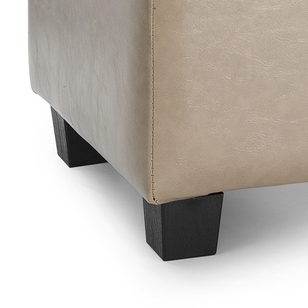 Vina 15 Inches Modern Elegant Leather Square Storage Ottoman(Brown)