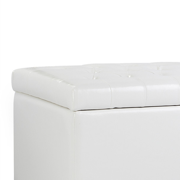 Finley 42 Inches Large Modern Elegant Leather Rectangle Storage Ottoman (Ivory White) Finley 42 Inches Large Modern Elegant Leather Rectangle Storage Ottoman (Ivory White)