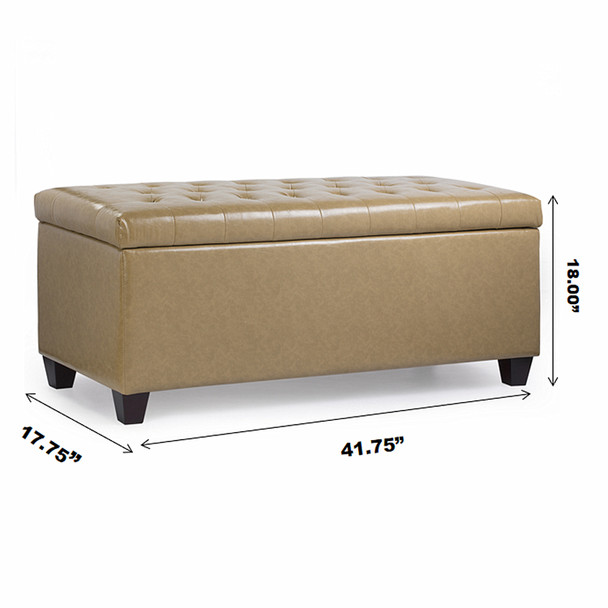 Finley 42 Inches Large Modern Elegant Leather Rectangle Storage Ottoman (Brown) Finley 42 Inches Large Modern Elegant Leather Rectangle Storage Ottoman (Brown)