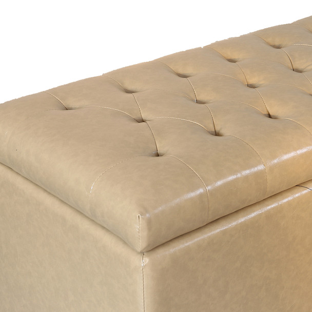 Finley 42 Inches Large Modern Elegant Leather Rectangle Storage Ottoman (Brown) Finley 42 Inches Large Modern Elegant Leather Rectangle Storage Ottoman (Brown)
