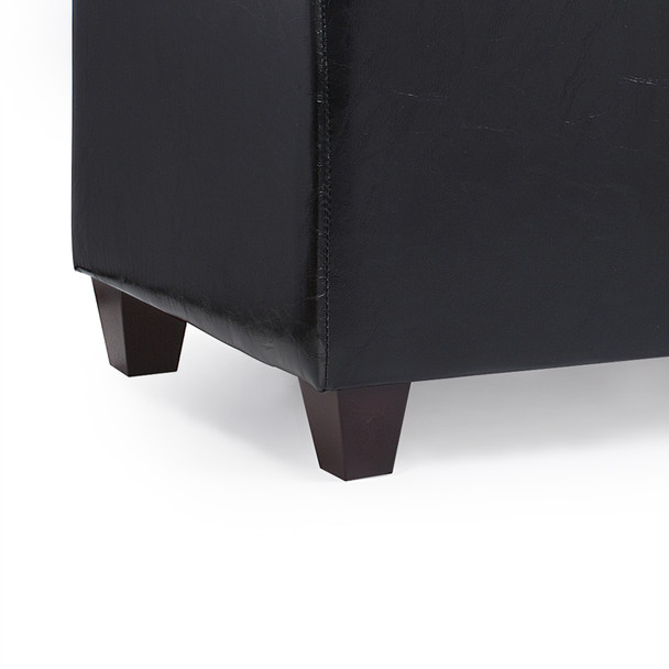 Finley 42 Inches Large Modern Elegant Leather Rectangle Storage Ottoman (Black) Finley 42 Inches Large Modern Elegant Leather Rectangle Storage Ottoman (Black)