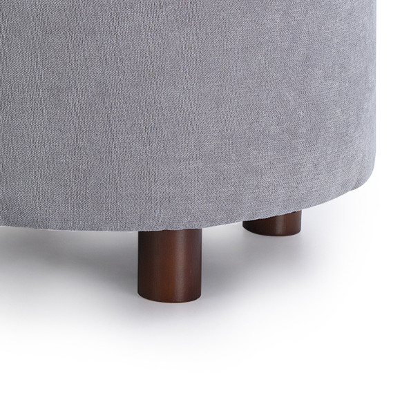 Edi 18 Inches Modern Velvet Fabric Round Storage Ottoman(Light Grey) Edi 18 Inches Modern Velvet Fabric Round Storage Ottoman(Light Grey)