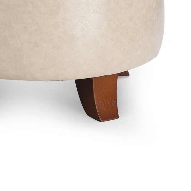 Zola 18 Inches Modern Elegant Leather Round Storage Ottoman(Beige) Zola 18 Inches Modern Elegant Leather Round Storage Ottoman(Beige)