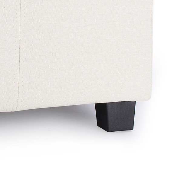 Victoria 18 Inches Modern Linen Fabric Square Storage Ottoman(Beige)