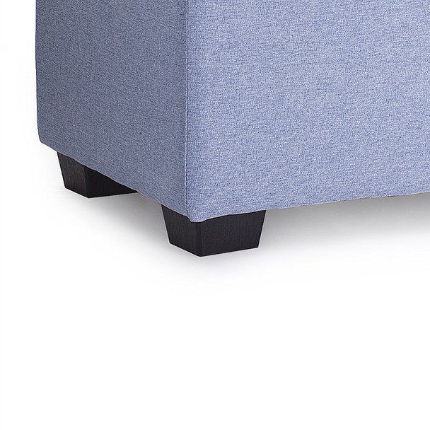 Luna 36 Inches Large Modern Linen Fabric Rectangle Storage Ottoman(Azure)