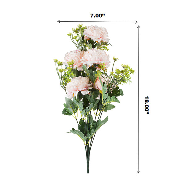 7 Heads Mixed High Quality Silk Combination Peonies Bush(Pink) 7 Heads Mixed High Quality Silk Combination Peonies Bush(Pink)