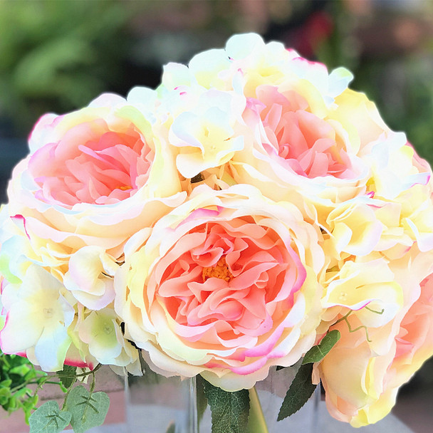 High Quality Silk Peony and Hydrangea Flower Bouquet Set of 2 (Champagne) High Quality Silk Peony and Hydrangea Flower Bouquet Set of 2 (Champagne)