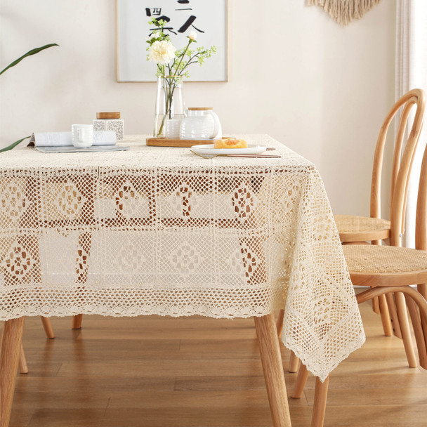 Beige High Quality Rectangle Cotton and Linen Tablecloth Beige High Quality Rectangle Cotton and Linen Tablecloth