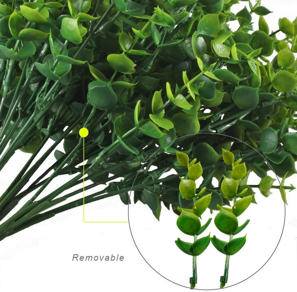 4  Pack Artificial Green Plant Eucalyptus Plastic Large Money Leaves Grass Bush for Home Table Office Outdoor Decoration