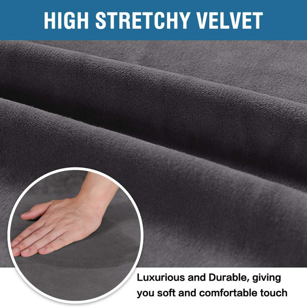Soft Thick Solid Velvet Fabric Stretchy Universal Dining Chair Slipcovers (Grey) Soft Thick Solid Velvet Fabric Stretchy Universal Dining Chair Slipcovers (Grey)